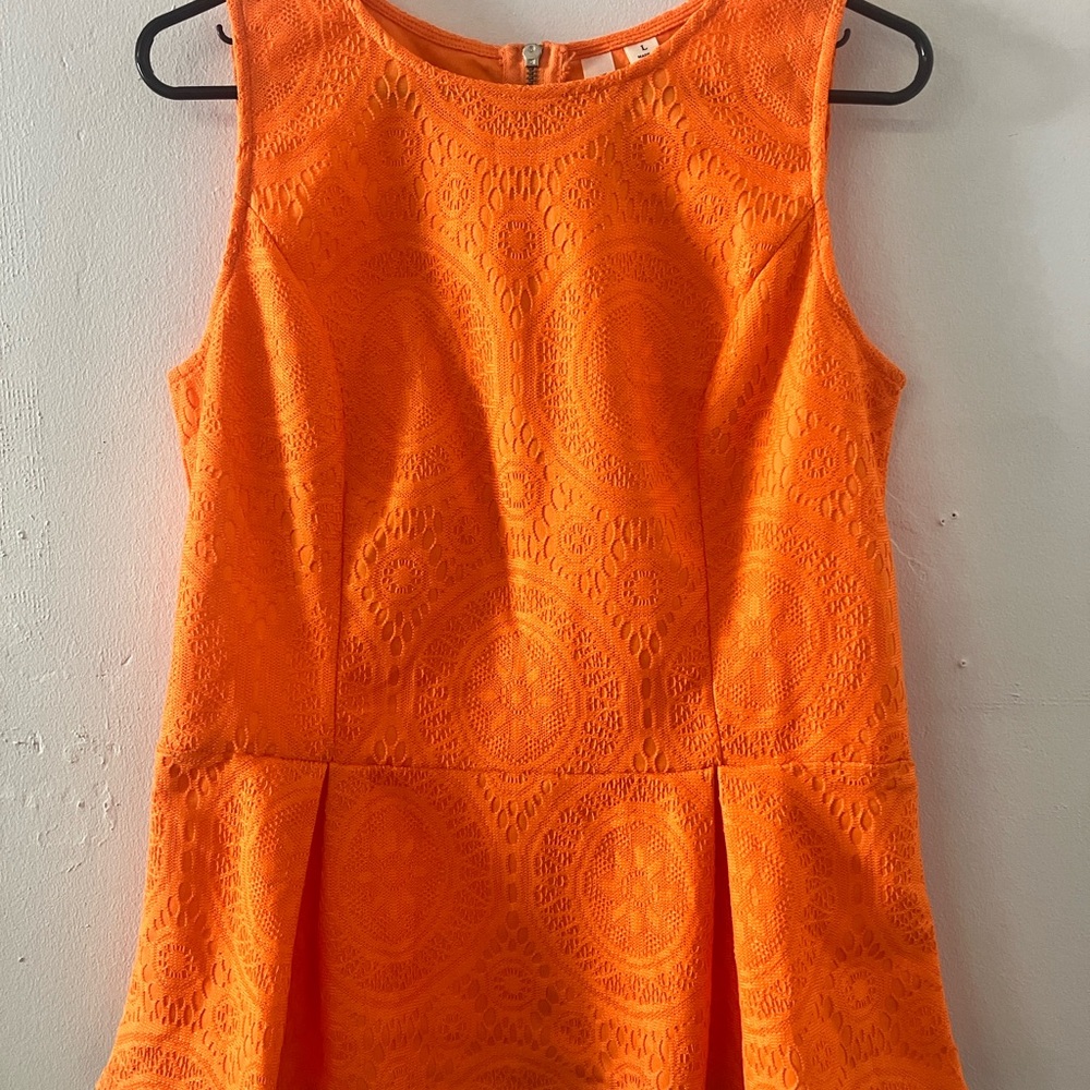 Tacera Women's Orange Lace Blouse